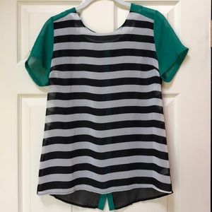 Sheer Button Back Blouse